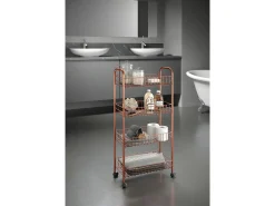 Estantes Multiusos Metaltex Ascona Copper 4 con Revestimiento Polytherm® Cobre - 41x23x84 cm