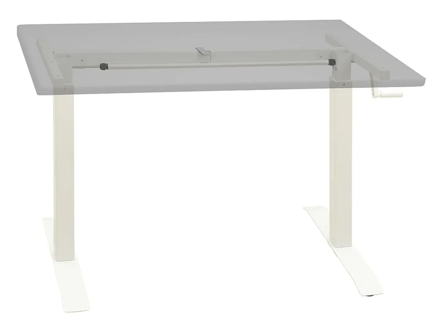 Estructura de escritorio de altura ajustable manivela blanco