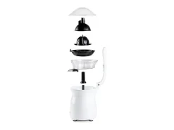 Exprimidor de cítricos con palanca DOMO DO9269J 160W blanco, tamiz ajustable, 460 ml, pico vertedor con tapa