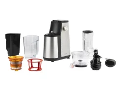 Extractor de jugos vertical H.Koenig GSX18 acero inoxidable 1200W, 1,18L, filtro programable, mantenimiento en caliente
