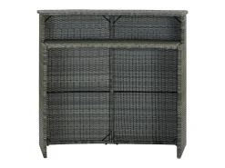 Farid Mesa alta de jardín ratán sintético gris 120x55x110 cm