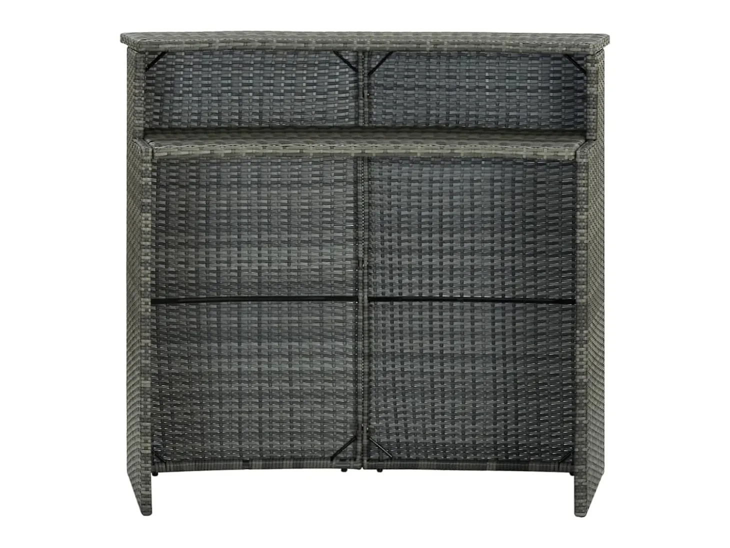 Farid Mesa alta de jardín ratán sintético gris 120x55x110 cm