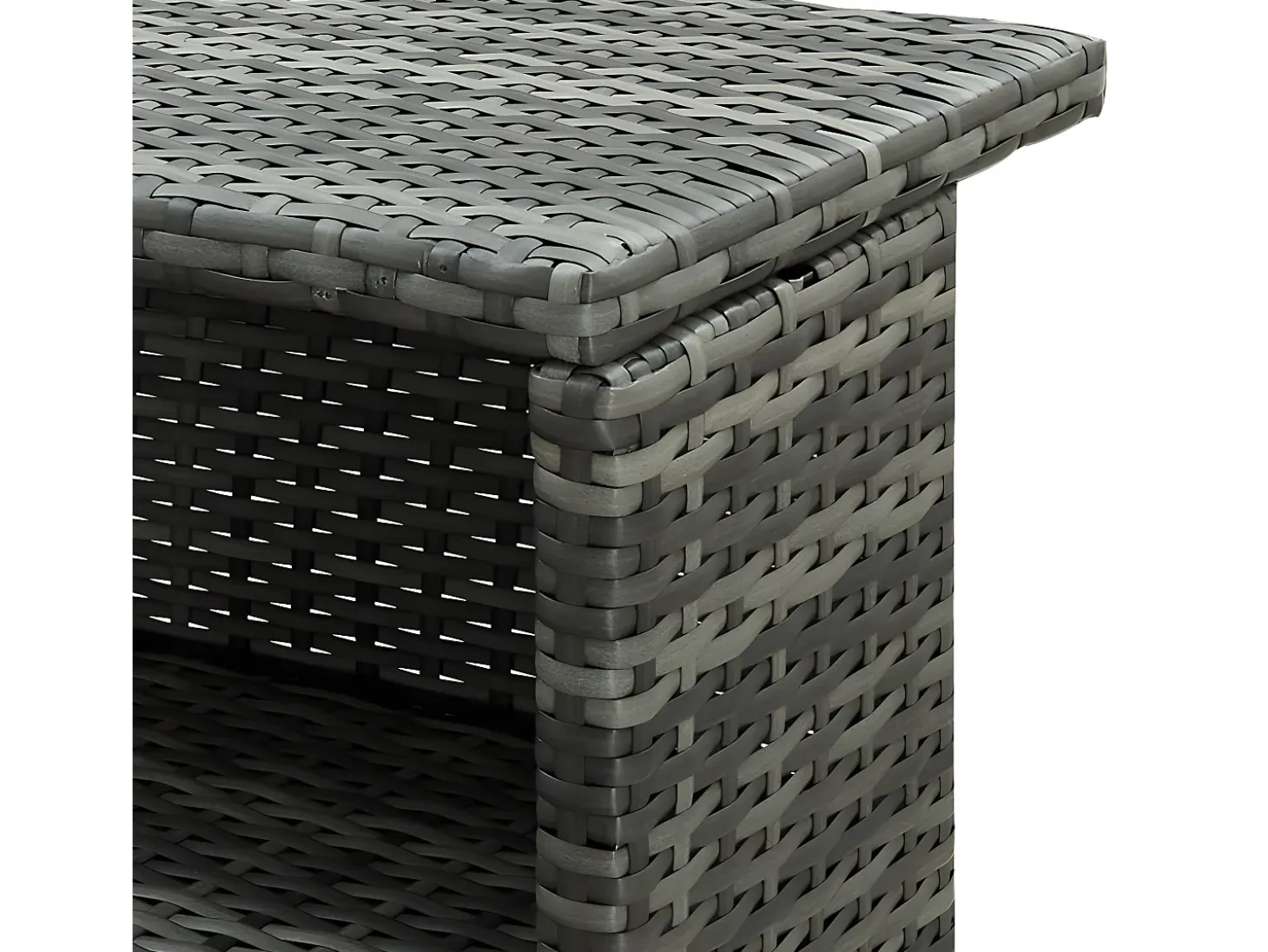 Farid Mesa alta de jardín ratán sintético gris 120x55x110 cm
