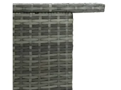 Farid Mesa alta de jardín ratán sintético gris 120x55x110 cm