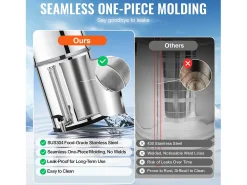 Filtro de Agua Alimentado por Gravedad SucceBuy, Sistema de Filtrado de Agua por Gravedad 7,5 L, 4 Filtros, en Acero Inoxidable