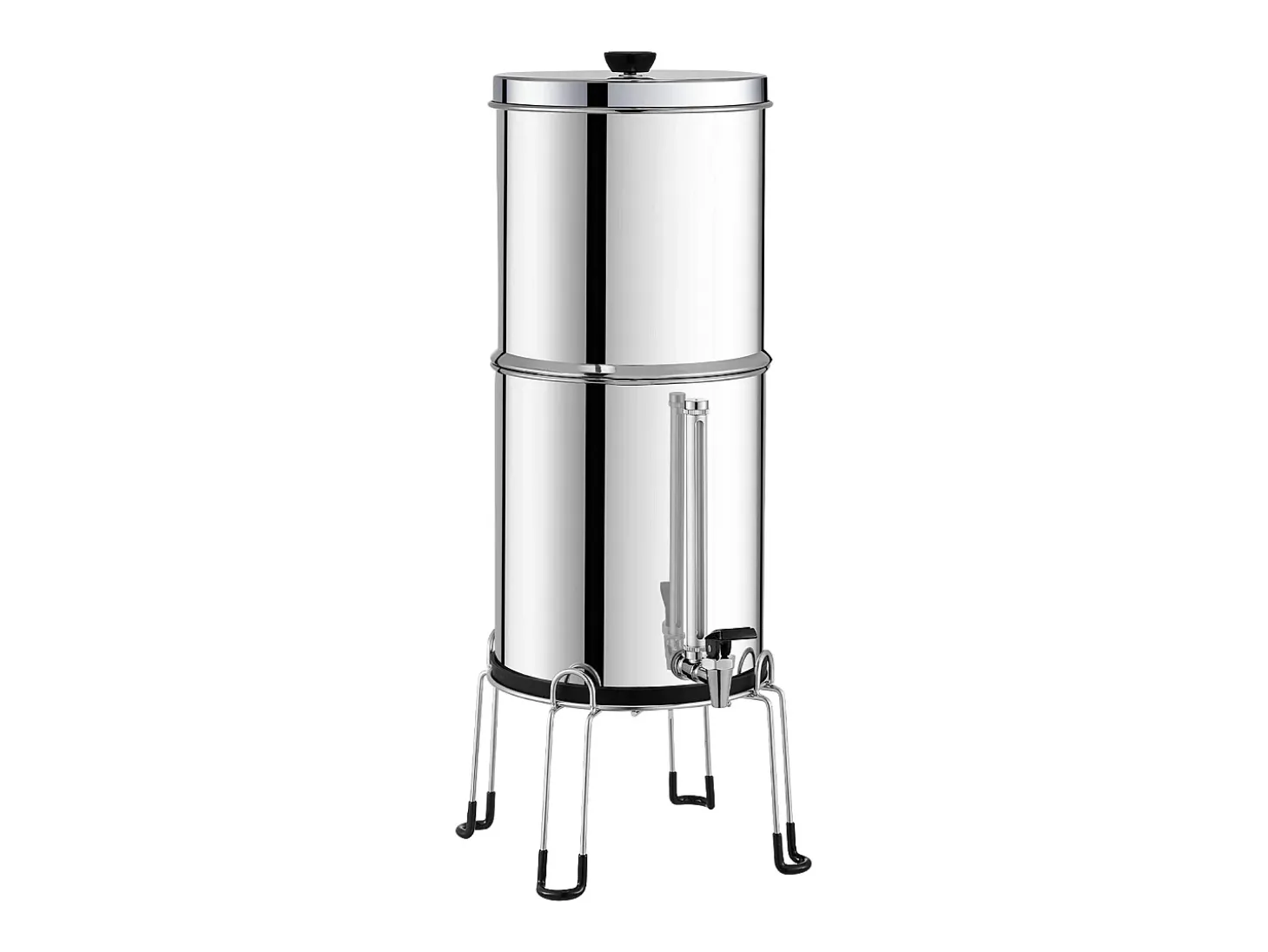 Filtro de Agua Alimentado por Gravedad SucceBuy, Sistema de Filtrado de Agua por Gravedad 7,5 L, 4 Filtros, en Acero Inoxidable