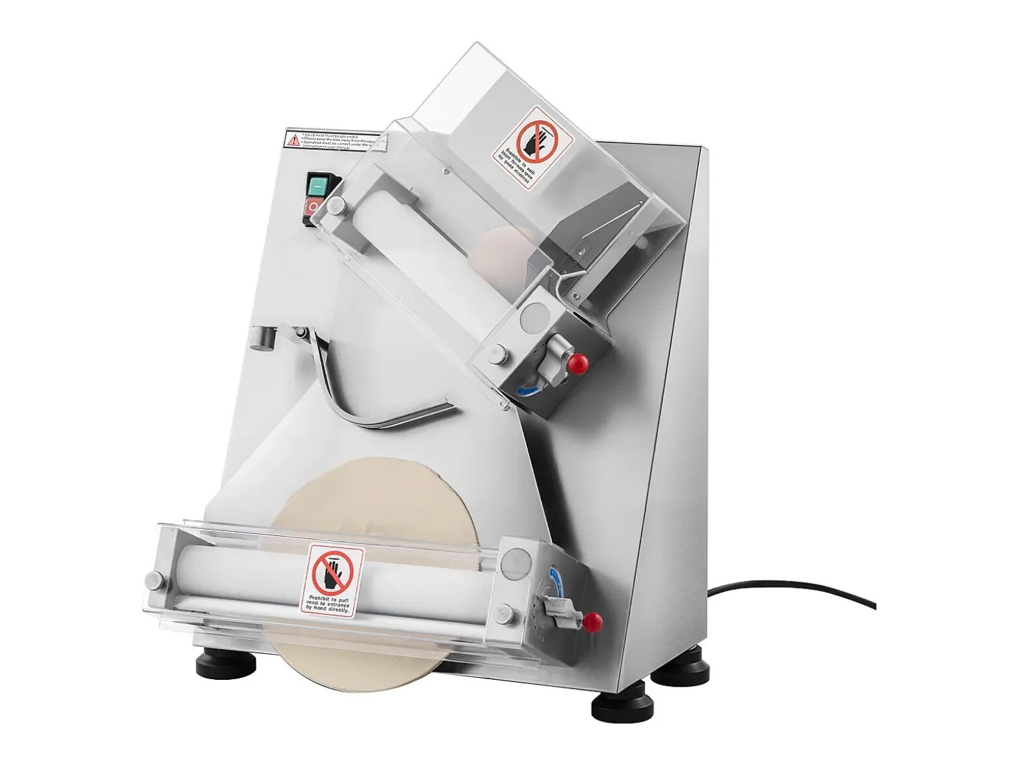Formadora de Pizzas SucceBuy, 7,6 a 35,5 cm, Prensa de Masa Eléctrica Comercial 370 W, 260 Hojas por Hora, Laminador de Masa para Pizza Automático