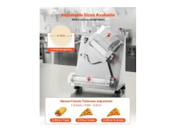 Formadora de Pizzas SucceBuy, 7,6 a 35,5 cm, Prensa de Masa Eléctrica Comercial 370 W, 260 Hojas por Hora, Laminador de Masa para Pizza Automático