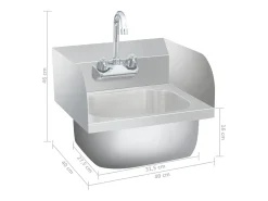 Fregadero comercial para lavado de manos con grifo de acero inoxidable