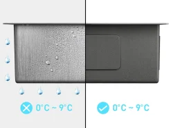 Fregadero de acero inoxidable - 76x45 cm - Gris - SOELA