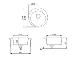 Fregadero de cocina blanco 50.5x50.5x19 valencia