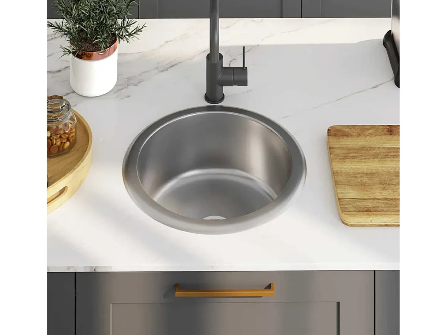 Fregadero de cocina con colador y sifón de acero inoxidable
