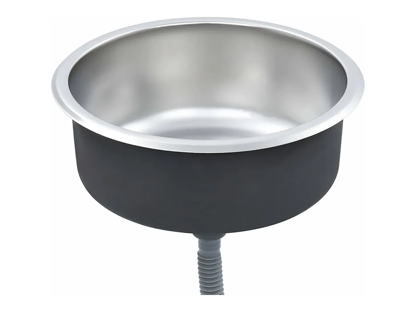 Fregadero de cocina con colador y sifón de acero inoxidable