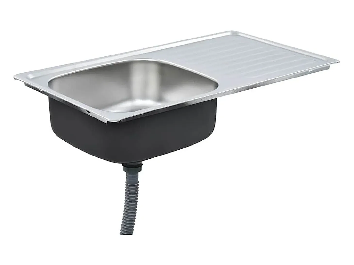 Fregadero de cocina con colador y sifón de acero inoxidable