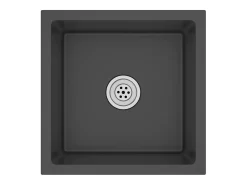 Fregadero de cocina de acero inoxidable negro hecho a mano