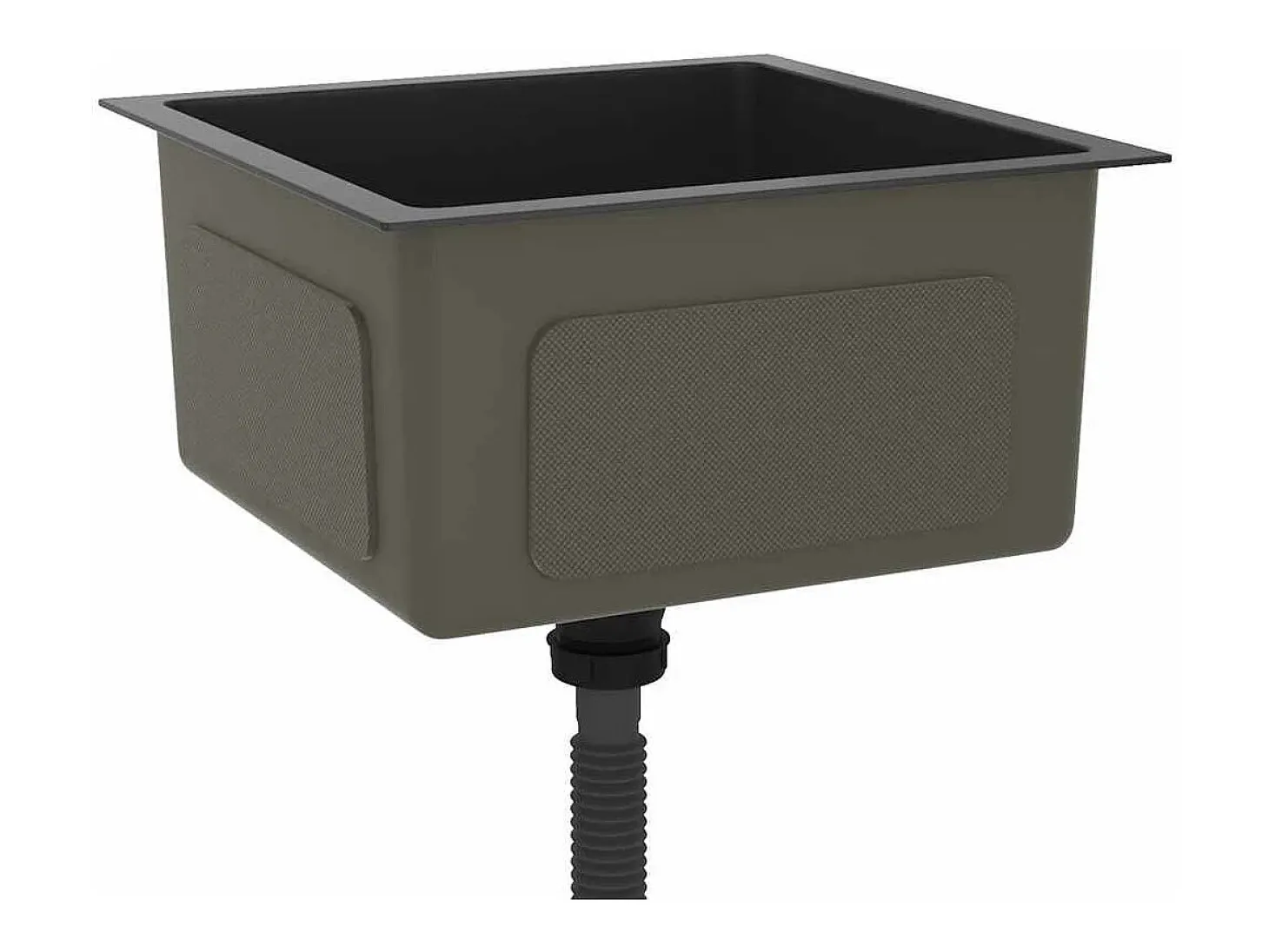 Fregadero de cocina de acero inoxidable negro hecho a mano