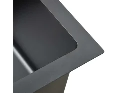 Fregadero de cocina de acero inoxidable negro hecho a mano