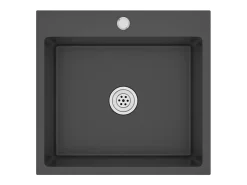 Fregadero de cocina de acero inoxidable negro hecho a mano