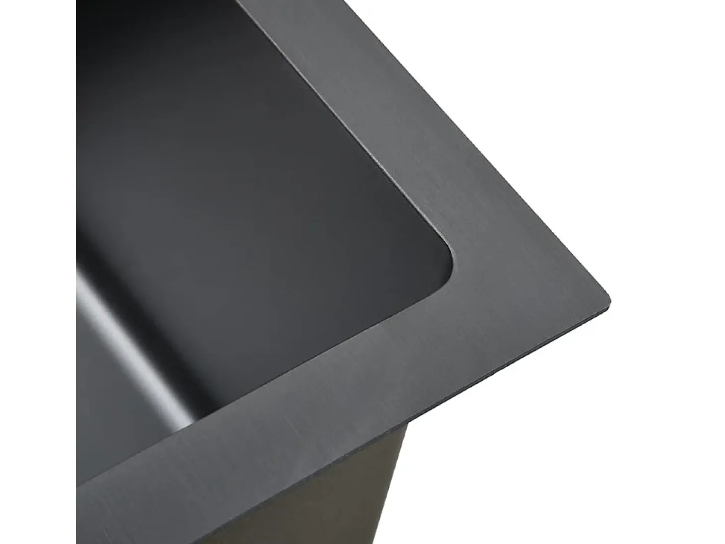 Fregadero de cocina de acero inoxidable negro hecho a mano