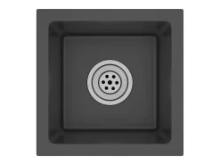 Fregadero de cocina de acero inoxidable negro hecho a mano