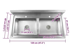 Fregadero de cocina de doble seno de acero inoxidable