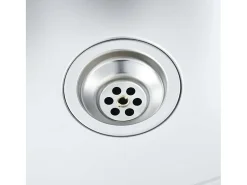 Fregadero de cocina de doble seno plateado de acero inoxidable de 800x500x155 mm.