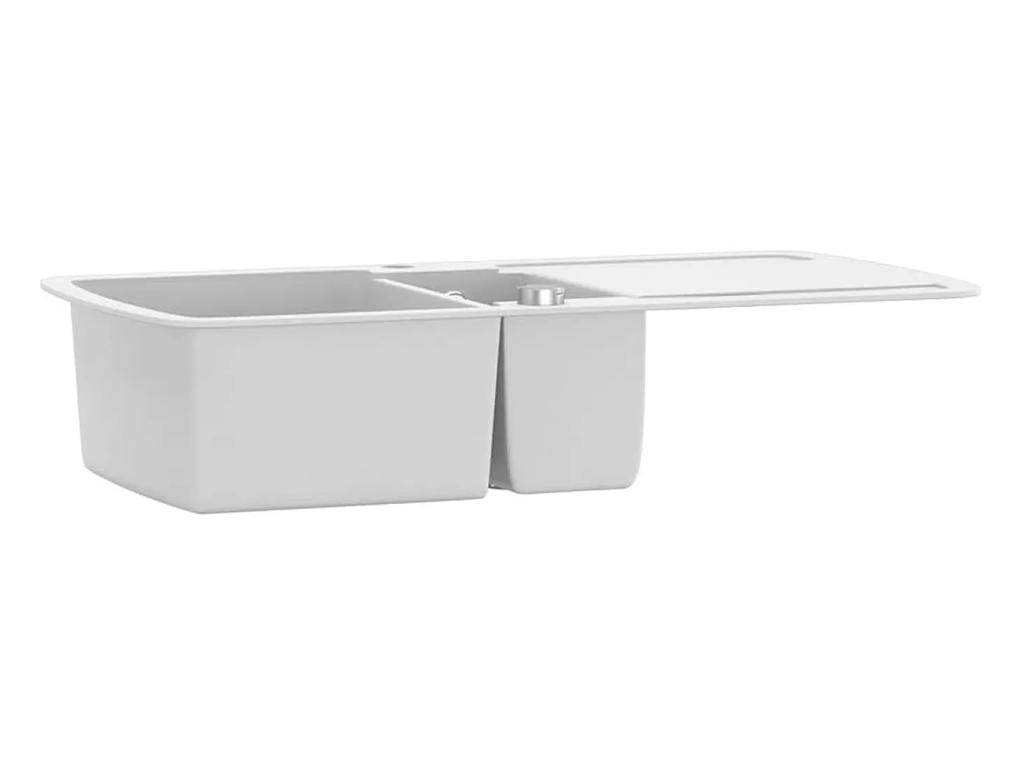 Fregadero de cocina de granito doble blanco