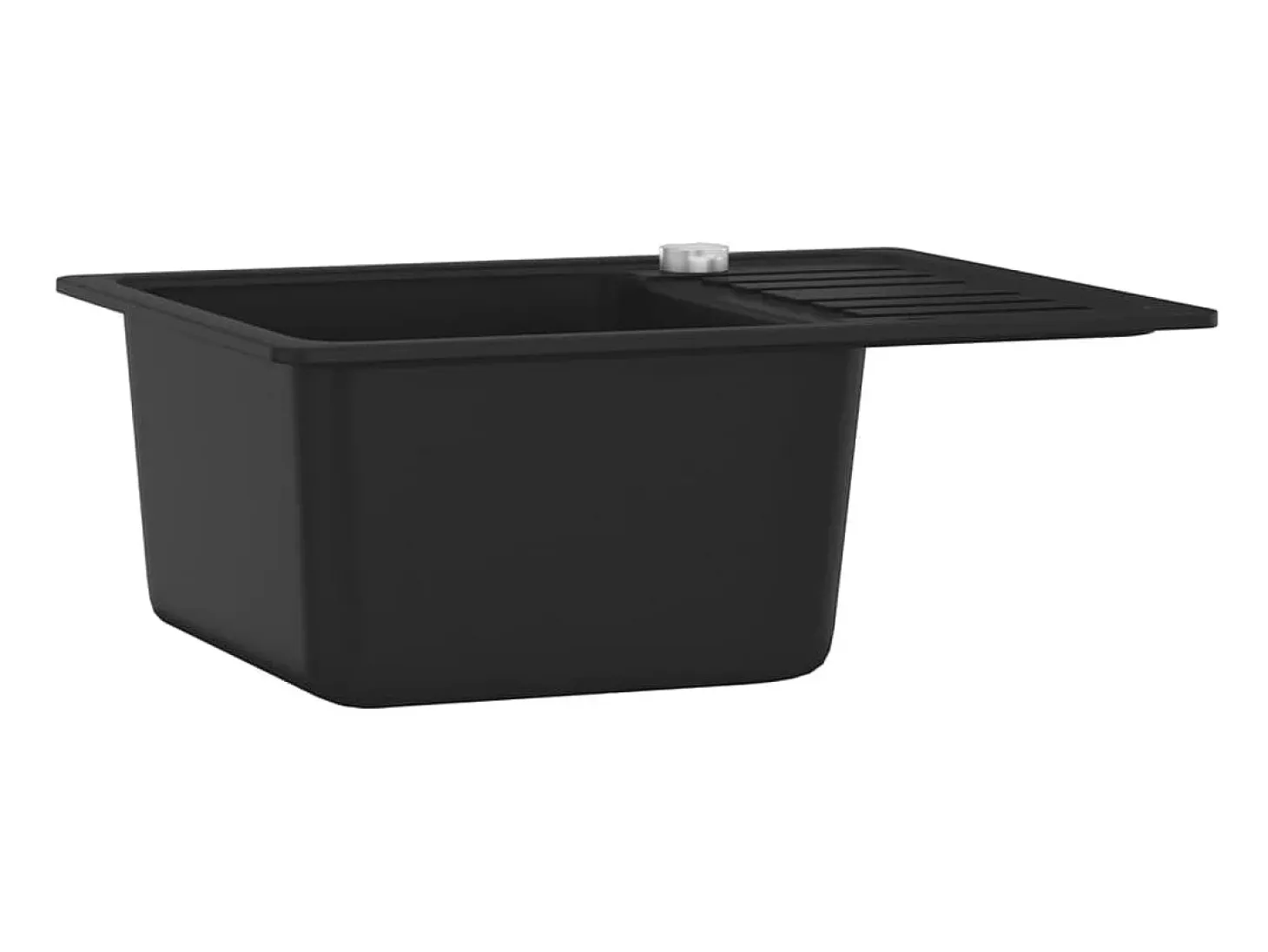 Fregadero de cocina de granito negro de un solo tazón