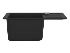 Fregadero de cocina de granito negro de un solo tazón