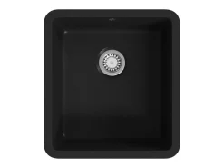Fregadero de cocina de granito negro de un solo tazón