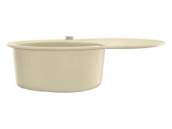 Fregadero de cocina de granito con un seno ovalado beige ES139553