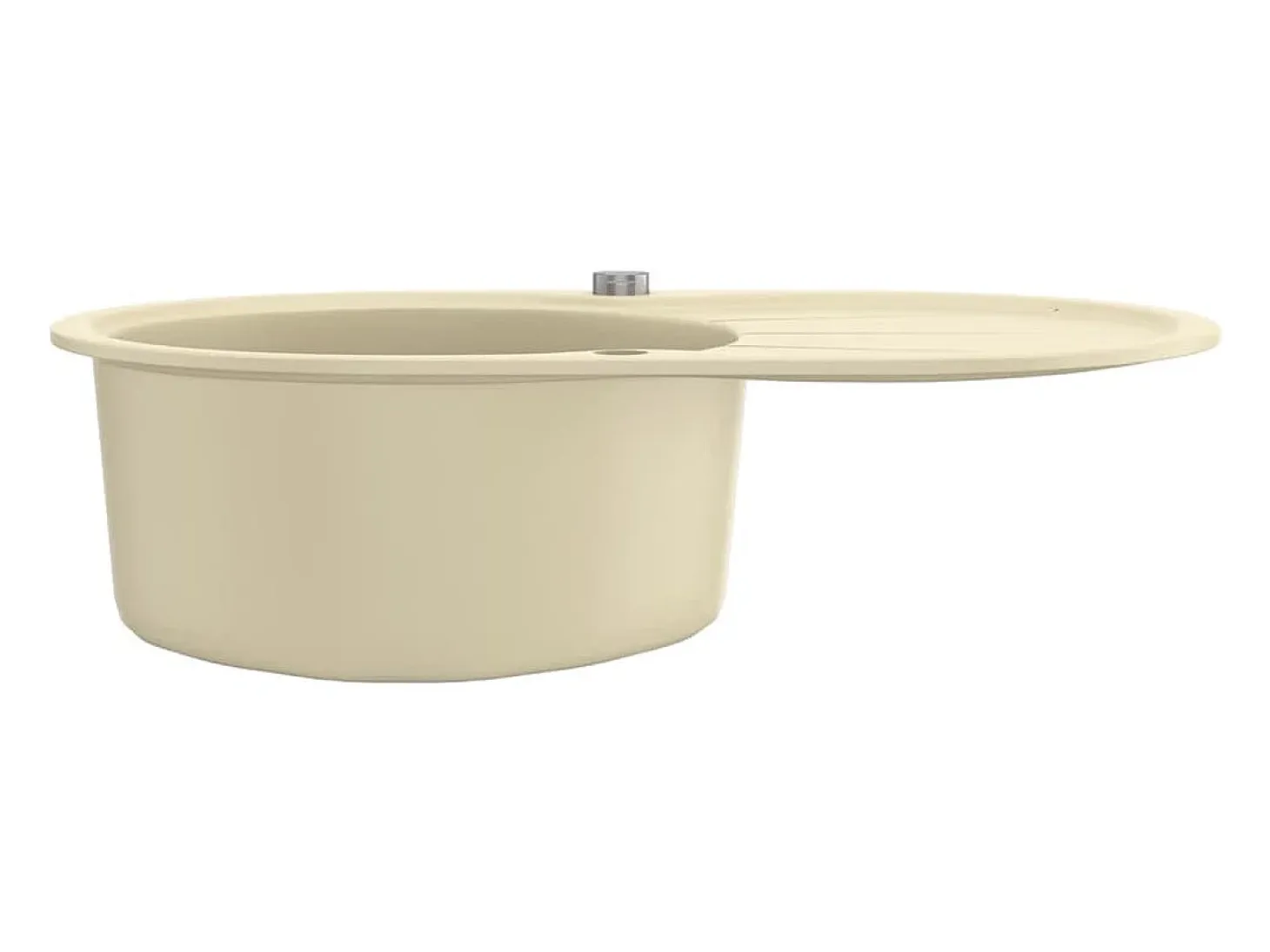 Fregadero de cocina de granito con un seno ovalado beige ES139553
