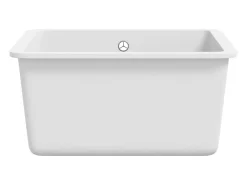 Fregadero de cocina de granito, fregadero individual, blanco