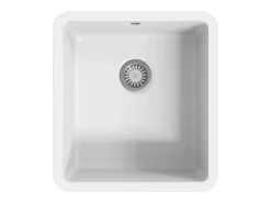Fregadero de cocina de granito, fregadero individual, blanco