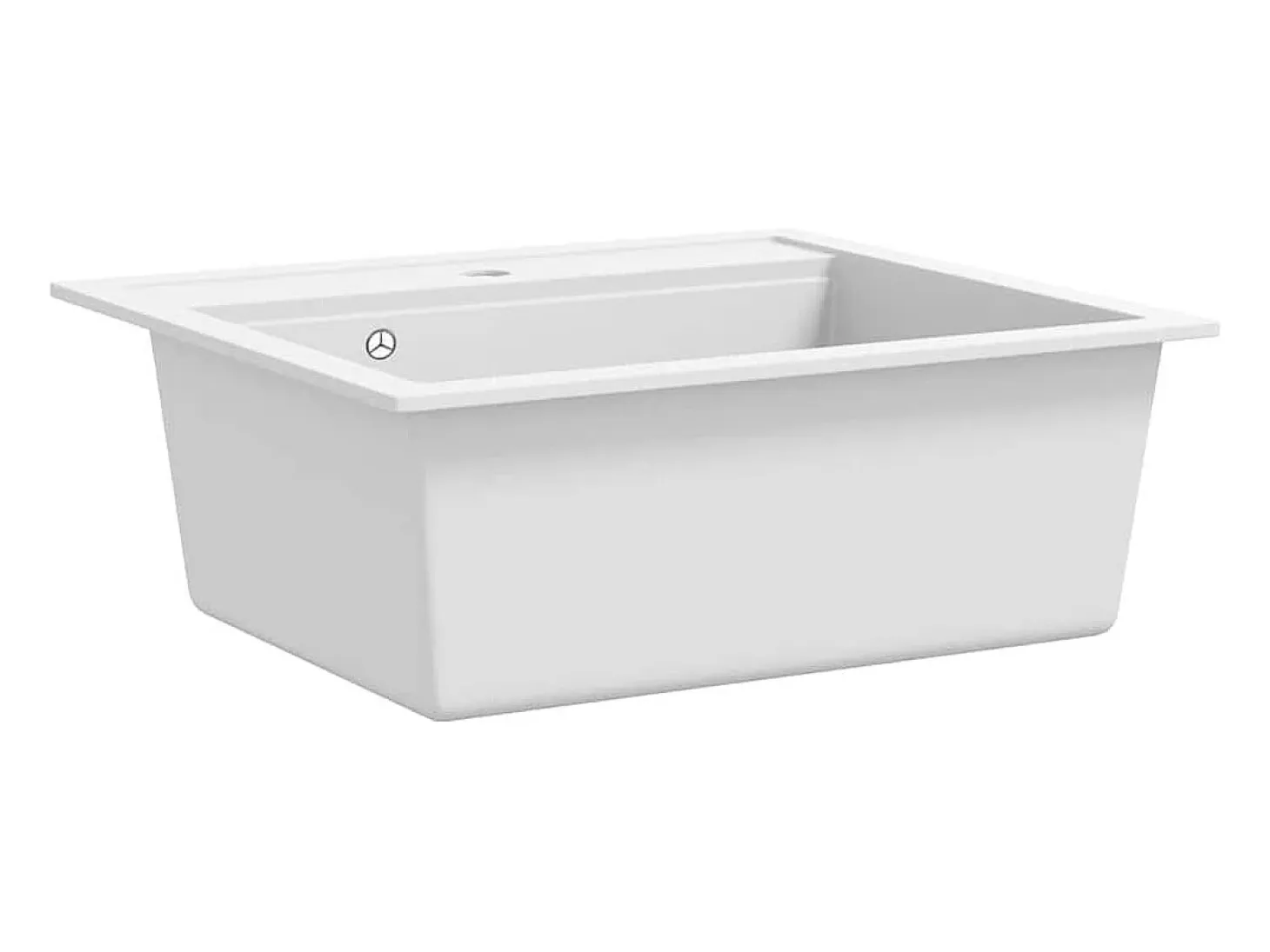 Fregadero de cocina de granito, fregadero individual, blanco