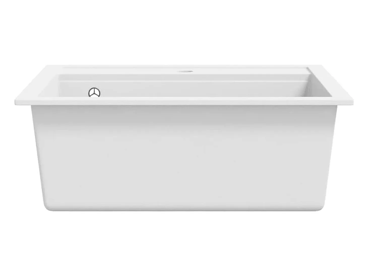 Fregadero de cocina de granito, fregadero individual, blanco