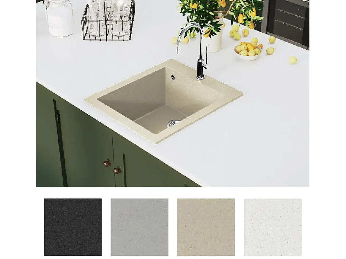 Fregadero de cocina de granito con un seno beige ES687291