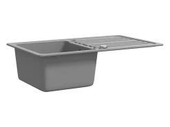 Fregadero de cocina de granito con escurridor reversible Gris