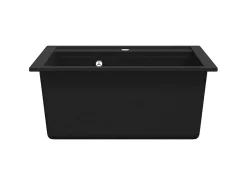 Fregadero de cocina de granito negro de un solo tazón