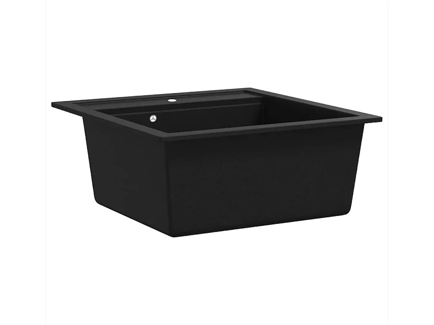 Fregadero de cocina de granito negro de un solo tazón