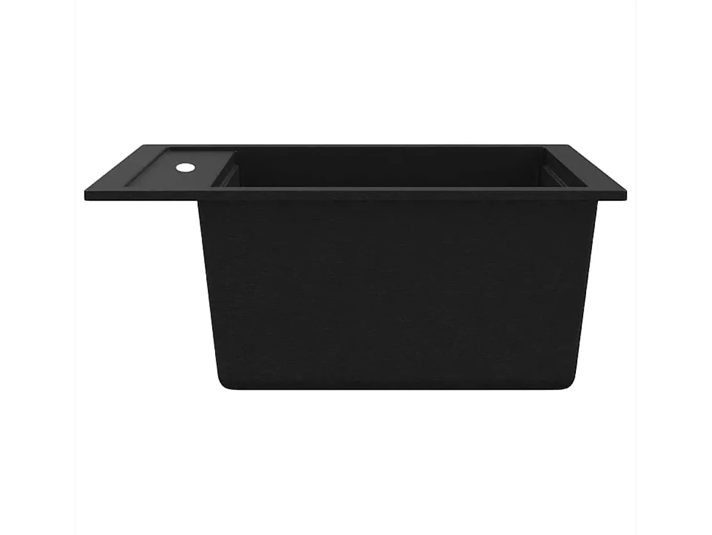 Fregadero de cocina de granito negro de un solo tazón