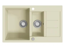 Fregadero de cocina de granito con dos senos beige ES105986