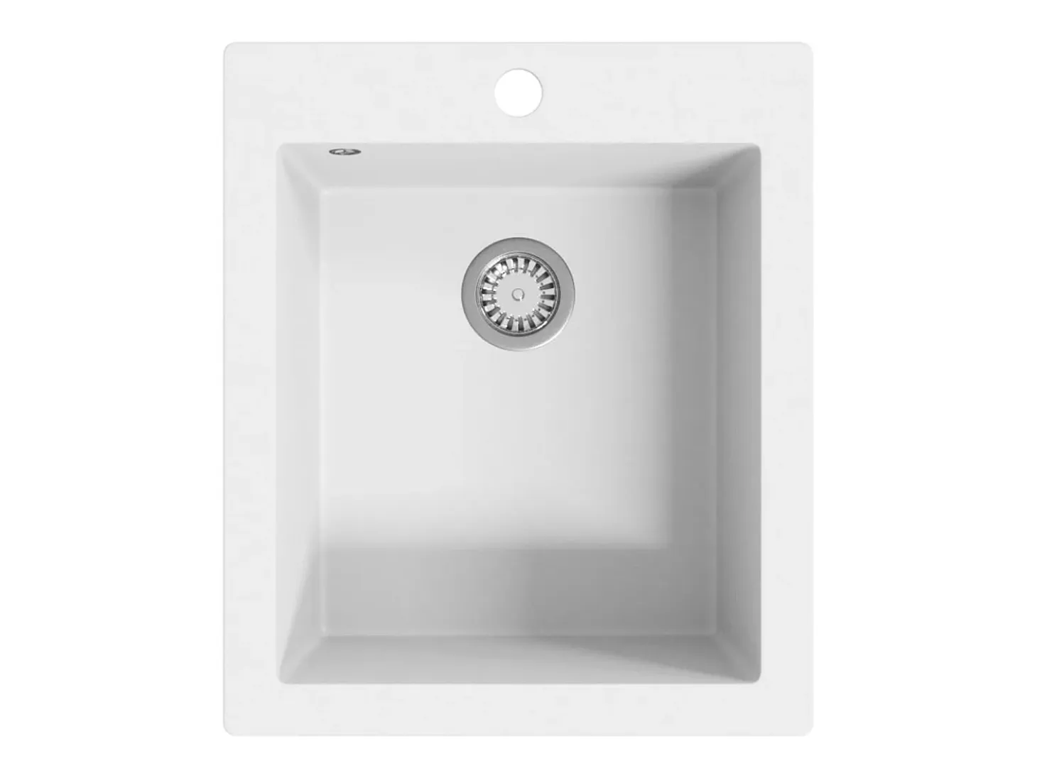 Fregadero de cocina de granito blanco crema