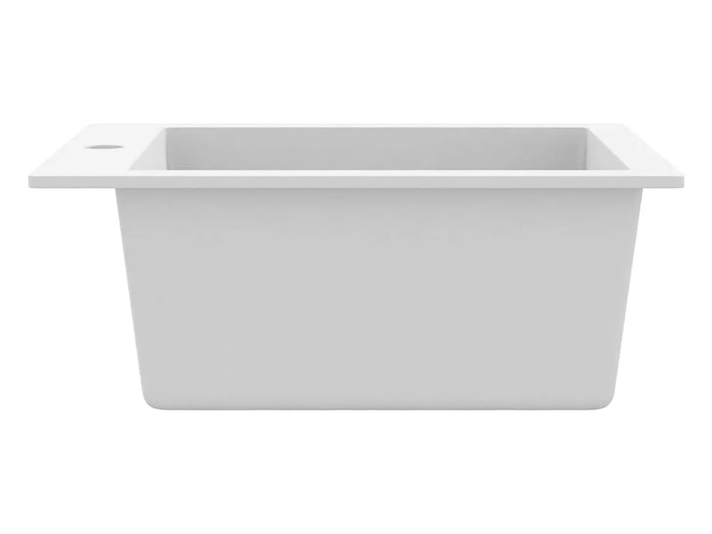Fregadero de cocina de granito blanco crema