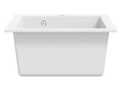 Fregadero de cocina de granito blanco crema