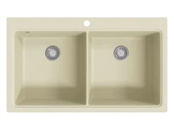 Fregadero de cocina de granito doble beige