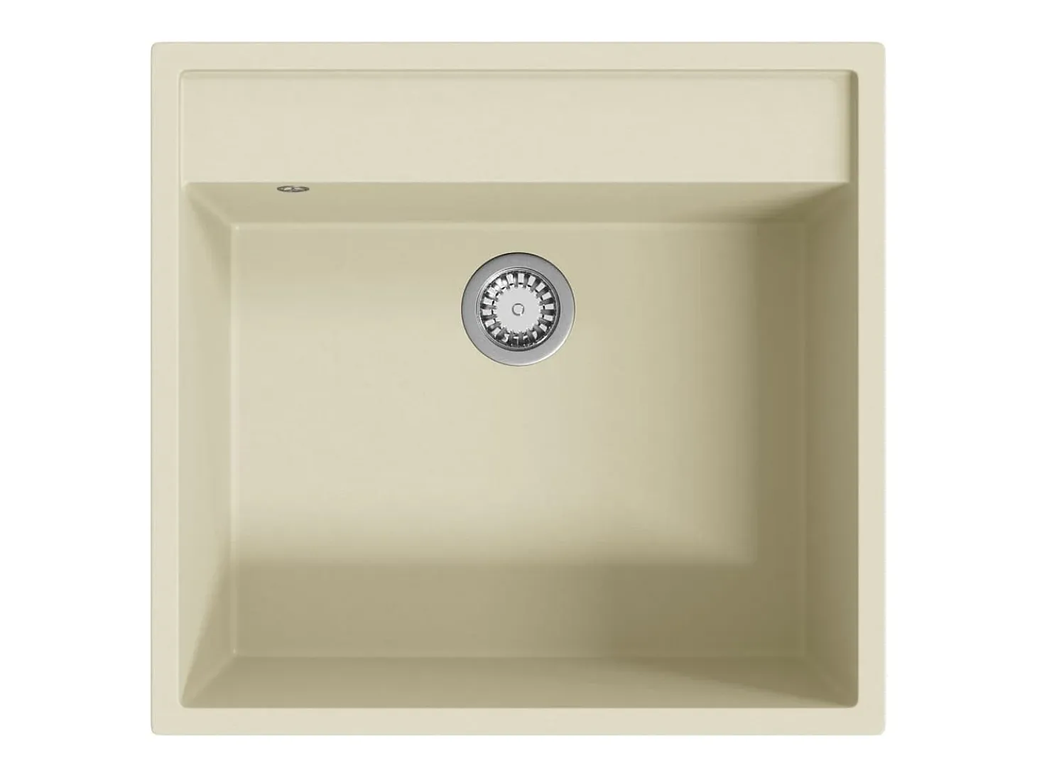 Fregadero de cocina de granito beige con orificio de rebose