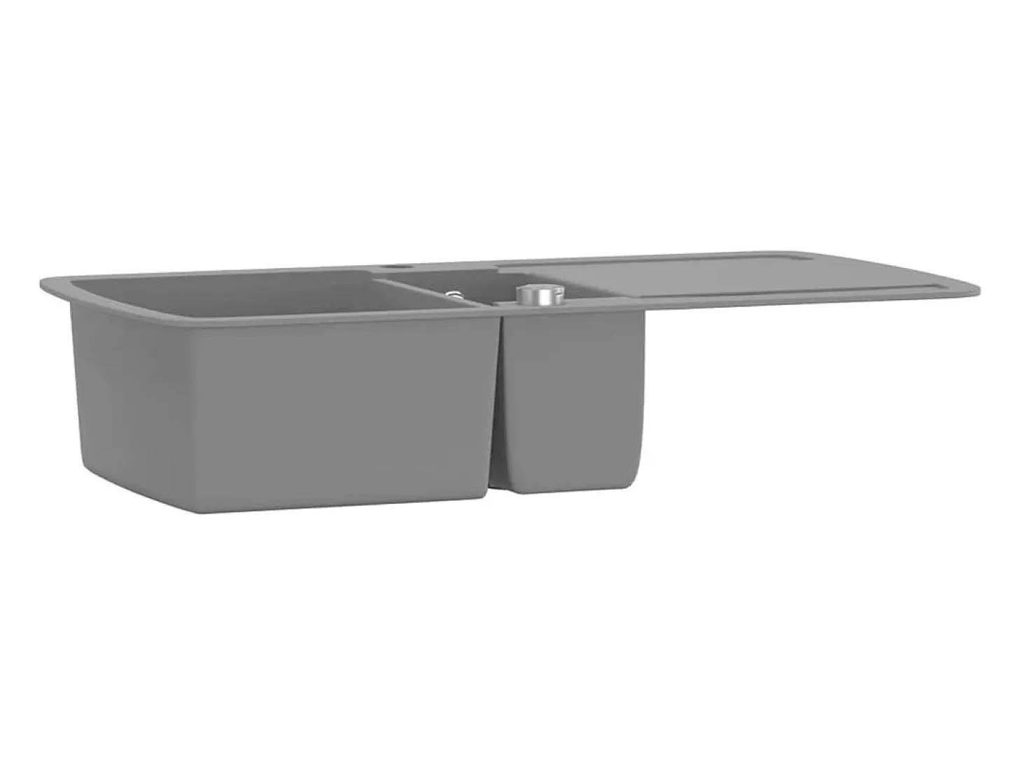Fregadero de cocina de granito gris de dos senos