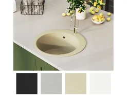 Fregadero de cocina de granito con un seno redondo beige ES604329