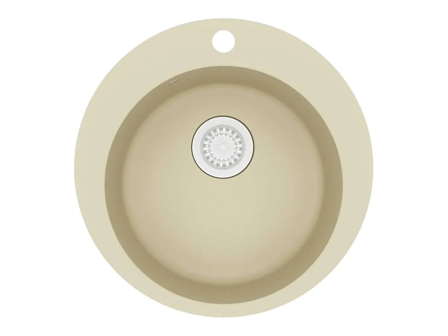 Fregadero de cocina de granito con un seno redondo beige ES604329